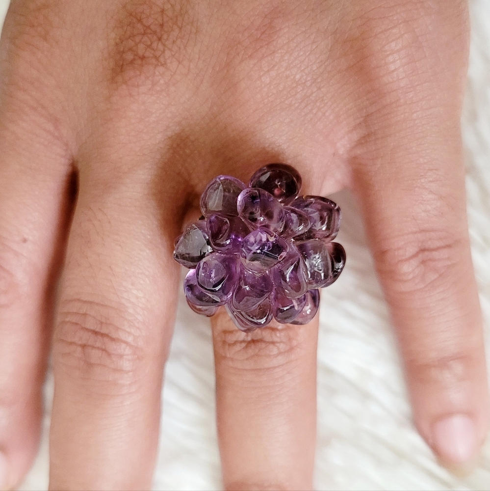 Flower Cluster Amethyst Ring - image 8